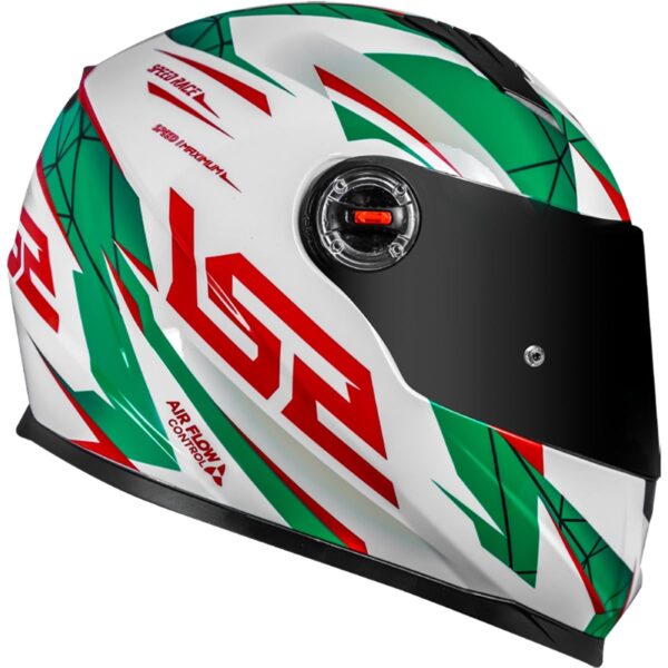 CAPACETE LS2 FF358 DRAZE VERDE/BRANCO/VERMELHO