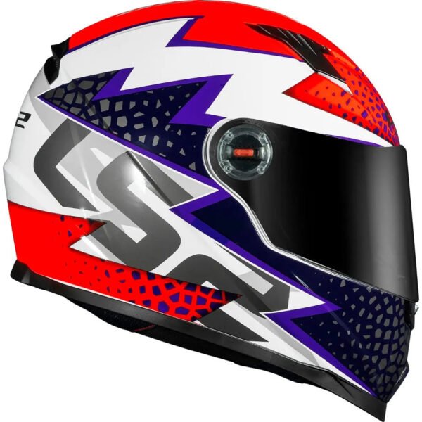 CAPACETE LS2 FF358 SPEEDY BRANCO/ROXO/LARANJA