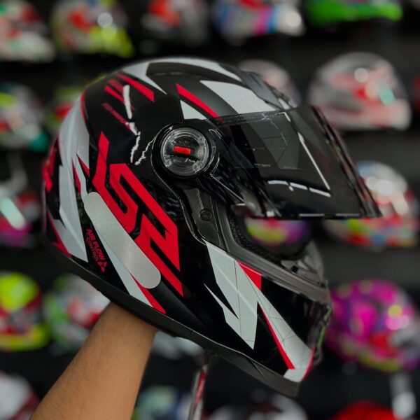 CAPACETE LS2 FF358 DRAZE PRETO/VERMELHO/BRANCO